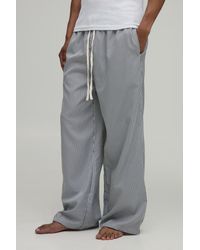 BoohooMAN - Wide Leg Stripe Lounge Bottoms - Lyst