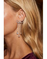Sosandar - Bow Diamante Detail Earring - Lyst