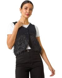 Roman - Tassel Faux Fur Gilet - Lyst