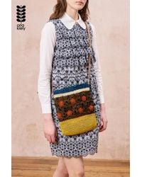 Orla Kiely - Woven Raffia Crossbody Bag With Block Flower Design - Lyst