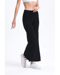 Hiccup - Knitted Mid Rise Wide Leg Trousers - Lyst