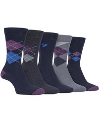 Farah - 5 Pack Thin Breathable Classic Argyle Patterned Soft Top Cotton Dress Socks - Lyst