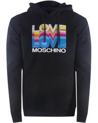 Moschino - Love Multi Logo Hoodie Cotton - Lyst
