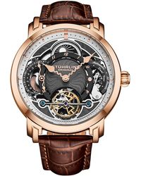 Stuhrling - Rose Skeleton Dual Time Watch - Lyst