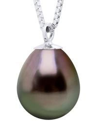 Ateliers Saint Germain - Necklace Link Venetian Of 925 Rhodium Plated And Real Cultured Tahiti Pearl Pear 8-9 Mm - Lyst