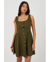 Brave Soul - Strappy Button Front A-Line Mini Dress - Lyst