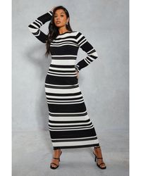 MissPap - Premium Knitted Stripe Maxi Dress - Lyst
