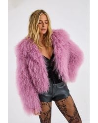 Nasty Gal - Real Mongolian Wool Shearling Jacket - Lyst