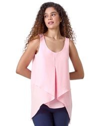 Roman - Asymmetric Sleeveless Vest Top - Lyst