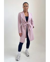 Femme Luxe - Waterfall Duster Belted Long Coat- Pola - Lyst