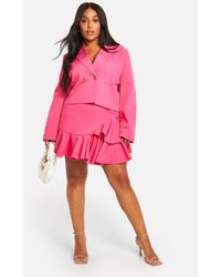Boohoo - Plus Ruffle Hem Woven Mini Skirt - Lyst
