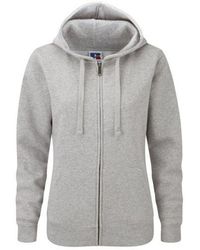 Russell - Authentic Full Zip Hooded Sweatshirt / Hoodie (Light Oxford) - Lyst