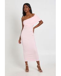 Boohoo - Jersey Crepe Bardot Midaxi Dress - Lyst