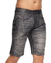 Crosshatch - Winston Mve Denim Shorts (zwart Wassen) - Lyst