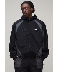 BoohooMAN - Boxy Fit Colour Block M Star Hooded Jacket - Lyst