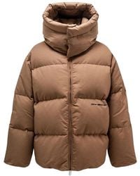 Off-White c/o Virgil Abloh - Ow Race Canvas Camel Puffer Down Jacket Polyamide - Lyst