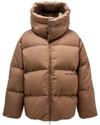 Off-White c/o Virgil Abloh - Ow Race Canvas Camel Puffer Down Jacket Polyamide - Lyst