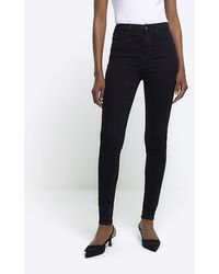 River Island - Skinny Jeans High Waisted Cotton - Lyst