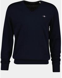 GANT - Regular Fit Long Sleeve V-Neck Jumper - Lyst