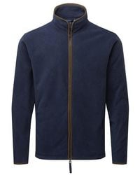 PREMIER - Herren Artisan Fleece-Jacke (Marine/Braun) - Lyst