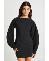 Boohoo - Structured Flare Sleeve Mini Shift Dress - Lyst