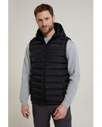 Mountain Warehouse - 'Seasons' Padded Gilet With Pockets Water Resistant Hooded Jacket Polyamide - Lyst