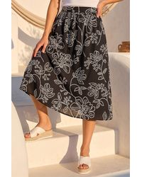 Roman - Floral Broderie Midi Skirt - Lyst