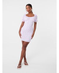 Pink Vanilla - Floral Broderie Puff Sleeve Dress - Lyst