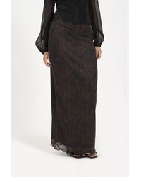 Brave Soul - Animal Print Mesh Maxi Skirt - Lyst