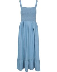 Mountain Warehouse - Marbella Spaghettibandjes Shirred Midi Jurk (Lichtblauw) - Lyst