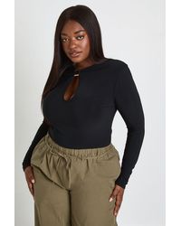 Boohoo - Plus Trim Keyhole Bodysuit - Lyst