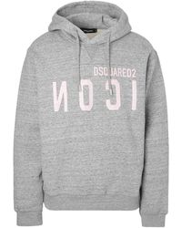 DSquared² - Icon Cracked Logo Hoodie Cotton - Lyst