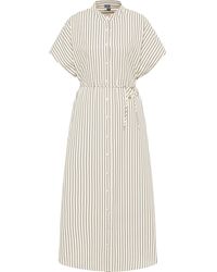 Dreimaster - Blouse Jurk Lichtbeige Marine - Lyst