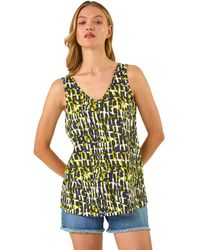Roman - Floral V-Neck Stretch Cami Top - Lyst