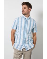MAINE - Stripe Short Sleeve Shirt Cotton - Lyst