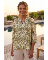Roman - Floral Print V-Neck Blouse - Lyst