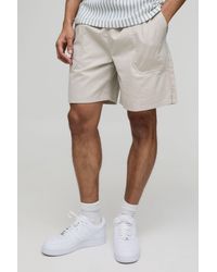 BoohooMAN - Elasticated Baggy Twill Split Hem Shorts - Lyst