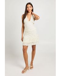 Boohoo - Polka Dot Pleated Mini Skirt - Lyst