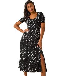 Roman - Spotted Sweetheart Stretch Midi Dress - Lyst