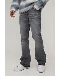 BoohooMAN - Slim Flared Stacked Tonal Gusset Jeans - Lyst