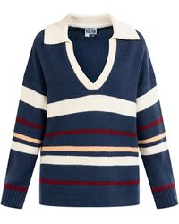 Dreimaster - Gebreide Trui Dames Navy Veelkleurig - Lyst