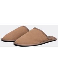 BOSS - Faux-Suede Mule Slippers With Rubber Sole - Lyst