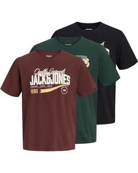 Jack & Jones - 3-Pack T-Shirts Short Sleeve O-Neck - Lyst