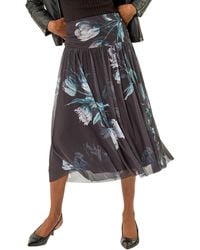 Roman - Floral Print Mesh Layered Skirt - Lyst