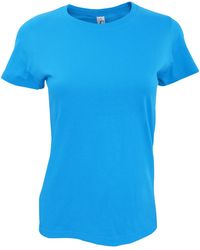 Sol's - Ladies Imperial Heavy Short Sleeve T-Shirt (Caribbean) Cotton - Lyst