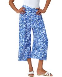 Roman - Ditsy Floral Elastic Waist Culotte Trousers - Lyst