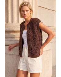Roman - Fluffy Shimmer Knit Waistcoat - Lyst