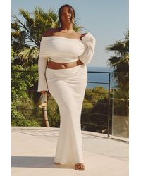 Boohoo - Plus Crinkle Fold Over Maxi Skirt - Lyst