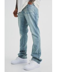 BoohooMAN - Slim Flare Rigid Washed Jeans - Lyst