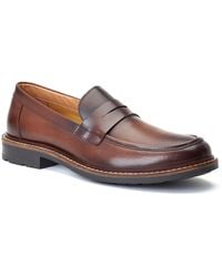 Base London - Ivey Leather Burnt Loafers - Lyst